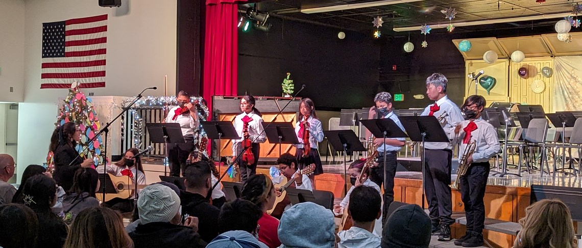 Mrs. Copeland’s Mariachi Band performs at our Winter Concert